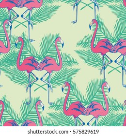 Flamingo bird - vector illustration