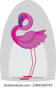 Flamingo-Vogel, Vektorgrafik flach