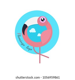 Flamingo bird. vector illustration on white background. cartoon