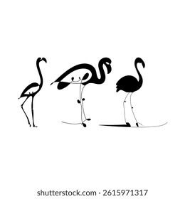 flamingo bird vector set .Flamingo bird Vector Images. Flamingo silhouette set vector design, flamingo  Vector Art, Icons, and Graphics illustration