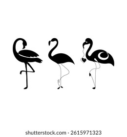 flamingo bird vector set .Flamingo bird Vector Images. Flamingo silhouette set vector design, flamingo  Vector Art, Icons, and Graphics illustration
