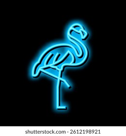 flamingo bird in zoo neon light sign vector. flamingo bird in zoo illustration