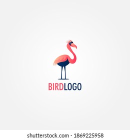 Flamingo birds logo icon design, Birds logo design