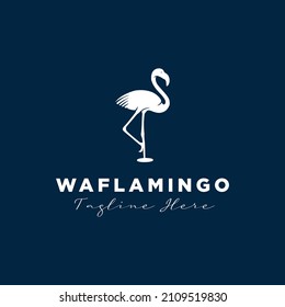 Flamingo birds modern simple logo design template