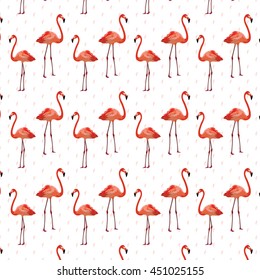 Flamingo birds pattern Vector