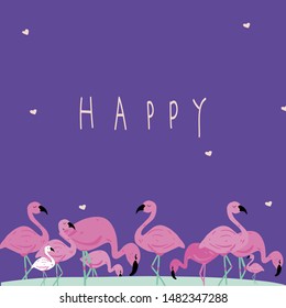 flamingo birds pattern vector  illustration