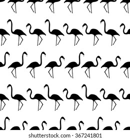 flamingo black shadows silhouette in lines pattern eps10
