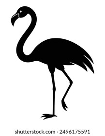 flamenco negro Ilustración de Arte vectorial de silueta con fondo blanco