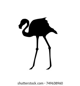 flamingo black vector silhouette isolated on white background