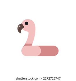 Flamingo Buoy Flat Icon - Summer Season Icon Vector Illustration