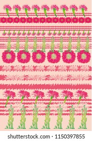 flamingo with cactus flower background graphic design vector art