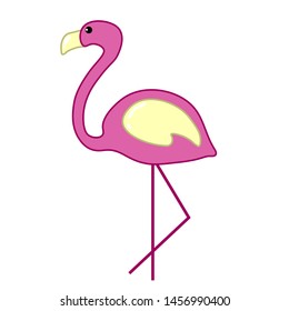 flamingo cartoon bird vector pink