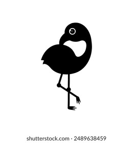 Flamingo cartoon. Flamingo silhouette cartoon, digital art illustration