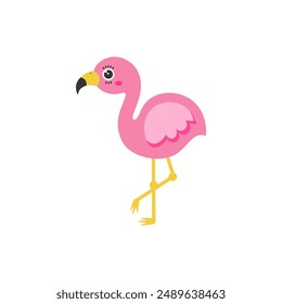 Flamingo cartoon. Flamingo silhouette cartoon, digital art illustration