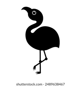 Flamingo cartoon. Flamingo silhouette cartoon, digital art illustration