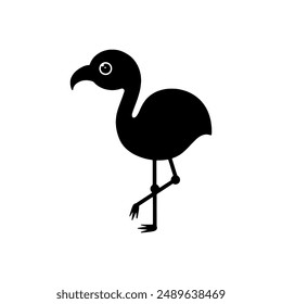 Flamingo cartoon. Flamingo silhouette cartoon, digital art illustration