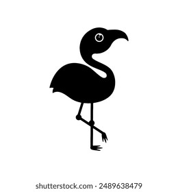 Flamingo cartoon. Flamingo silhouette cartoon, digital art illustration