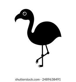 Flamingo cartoon. Flamingo silhouette cartoon, digital art illustration