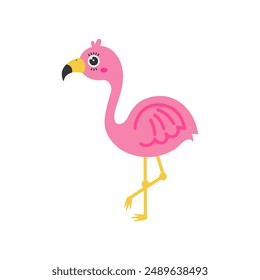 Flamingo cartoon. Flamingo silhouette cartoon, digital art illustration