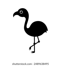 Flamingo cartoon. Flamingo silhouette cartoon, digital art illustration