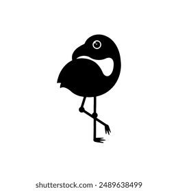 Flamingo cartoon. Flamingo silhouette cartoon, digital art illustration