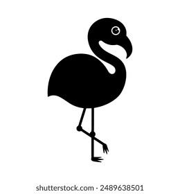 Flamingo cartoon. Flamingo silhouette cartoon, digital art illustration