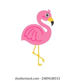 Flamingo cartoon. Flamingo silhouette cartoon, digital art illustration