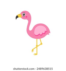 Flamingo cartoon. Flamingo silhouette cartoon, digital art illustration