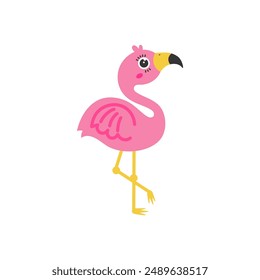 Flamingo cartoon. Flamingo silhouette cartoon, digital art illustration