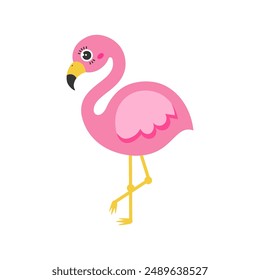 Flamingo cartoon. Flamingo silhouette cartoon, digital art illustration