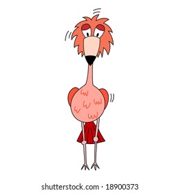 flamingo cartoon vector