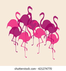 Flamingo colorful silhouette icon 