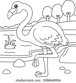 Flamingo Coloring Page for Kids