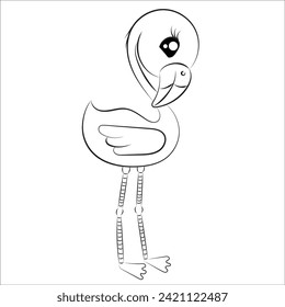 flamingo coloring page for kids