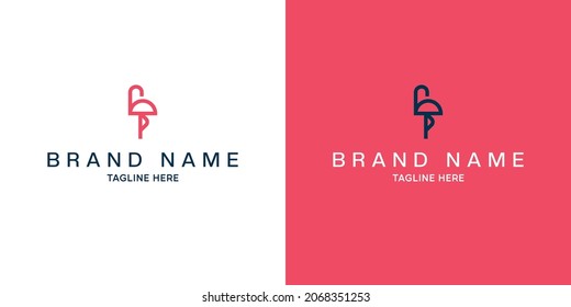 flamingo concept logo icon minimalist 