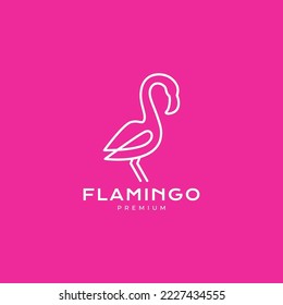 flamingo línea continua moderna diseño minimalista de logotipo vector