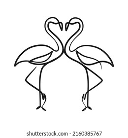 Flamingo continuous one line art drawing. Single line minimalism design