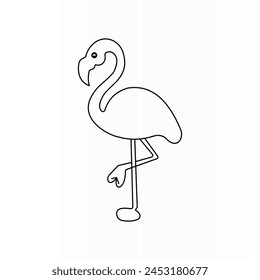 Flamingo continuous single line art vector design