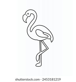 Flamingo continuous single line art design