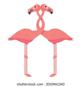 Flamingo couple icon cartoon vector. Tropical bird. Cute summer flamingo