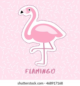 Flamingo : Cute Animal Set :  Vector Illustration