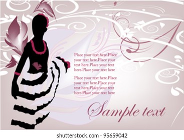 Flamingo Dancer On Flowers Background