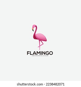 diseño flamingo logo gradiente colorido