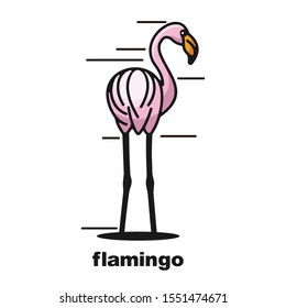 flamingo design logo vector mascot icon bird awesome ready for use
