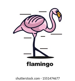 flamingo design logo vector mascot icon bird awesome ready for use