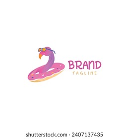 
Flamingo donuts logo,elegent design template