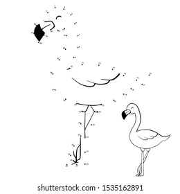 
flamingo dots game vector illustration