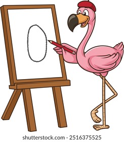 Flamingo dibujando una Ilustración vectorial de imagen