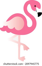 flamingo drawing  vector in pink color