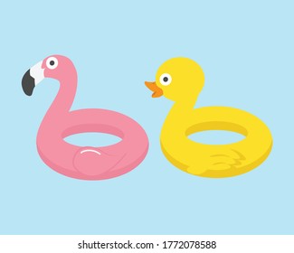 flamingo duck float swimming ring pool 